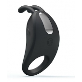 Чёрное эрекционное кольцо с вибрацией Rabbit Vibrator - Baile - в Серпухове купить с доставкой