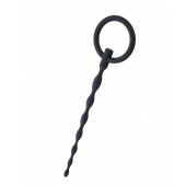 Чёрный уретральный плаг с кольцом - ToyFa - купить с доставкой в Серпухове