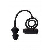 Чёрное эрекционное кольцо с вибропулькой и анальным хвостом - Erotist Adult Toys - в Серпухове купить с доставкой