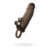 Чёрная насадка на пенис Toyfa XLover с вибрацией - ToyFa - в Серпухове купить с доставкой