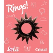 Чёрное эрекционное кольцо Rings Cristal - Lola Games - в Серпухове купить с доставкой