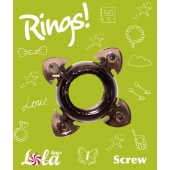 Чёрное эрекционное кольцо Rings Screw - Lola Games - в Серпухове купить с доставкой