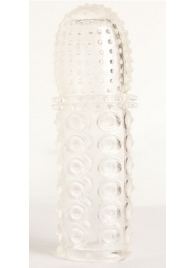 Прозрачная закрытая гелевая насадка - 13,5 см. - Toyfa Basic - в Серпухове купить с доставкой