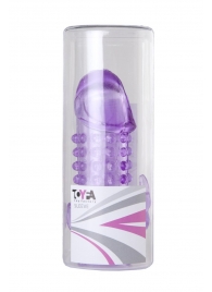 Закрытая фиолетовая насадка с 2 отростками - 13 см. - Toyfa Basic - в Серпухове купить с доставкой