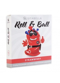 Стимулирующий презерватив-насадка Roll   Ball Strawberry - Sitabella - купить с доставкой в Серпухове