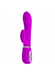 Лиловый вибратор-ротатор с клиторальным отростком Ternence - 19,6 см. - Baile