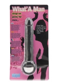 Чёрная насадка на пенис для анальной стимуляции WHATA MAN - 16 см. - Seven Creations - в Серпухове купить с доставкой