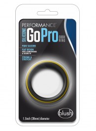 Черно-желтое силиконовое эрекционное кольцо Silicone Go Pro Cock Ring - Blush Novelties - в Серпухове купить с доставкой