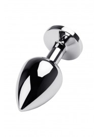 Серебристая коническая анальная пробка с красным кристаллом - 8 см. - ToyFa - купить с доставкой в Серпухове