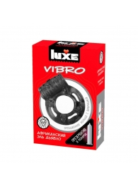 Чёрное эрекционное виброкольцо Luxe VIBRO  Африканский Эль Дьябло  + презерватив - Luxe - в Серпухове купить с доставкой