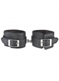 Черные фиксаторы для ног на цепи с мехом внутри - Lux Fetish - купить с доставкой в Серпухове