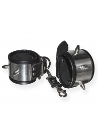 Серебристо-черные наручники с шипами и металлическим блеском - Sitabella - купить с доставкой в Серпухове