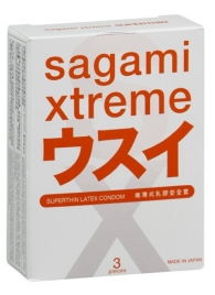 Ультратонкие презервативы Sagami Xtreme SUPERTHIN - 3 шт. - Sagami - купить с доставкой в Серпухове