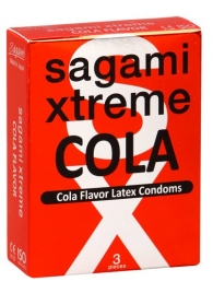 Ароматизированные презервативы Sagami Xtreme COLA - 3 шт. - Sagami - купить с доставкой в Серпухове