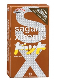 Презервативы Sagami Xtreme FEEL UP с точечной текстурой и линиями прилегания - 10 шт. - Sagami - купить с доставкой в Серпухове