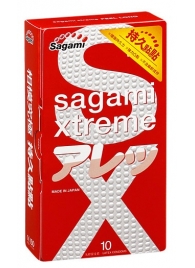 Утолщенные презервативы Sagami Xtreme Feel Long с точками - 10 шт. - Sagami - купить с доставкой в Серпухове