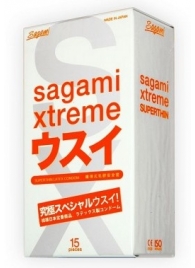 Ультратонкие презервативы Sagami Xtreme SUPERTHIN - 15 шт. - Sagami - купить с доставкой в Серпухове