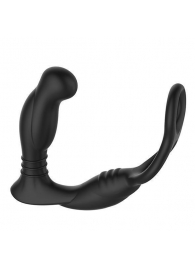 Черная анальная пробка NEXUS SIMUL8 с фиксацией на теле кольцами - Nexus Range - в Серпухове купить с доставкой
