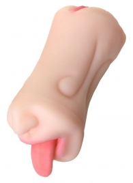 Телесный двусторонний мастурбатор Fruity Tongue - ротик и вагина - ToyFa - в Серпухове купить с доставкой