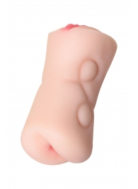 Телесный двусторонний мастурбатор Rich Fruit - вагина и анус - ToyFa - в Серпухове купить с доставкой