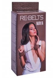 Коричневые кожаные наручники Maya - Rebelts - купить с доставкой в Серпухове