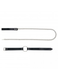 Черный поводок и чокер с кольцом Rada - Rebelts - купить с доставкой в Серпухове