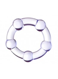 Фиолетовое эрекционное кольцо на пенис с бусинами - Штучки-дрючки - в Серпухове купить с доставкой