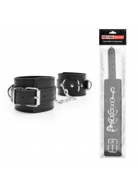 Черные оковы на регулируемых ремешках с цепочкой - Notabu - купить с доставкой в Серпухове