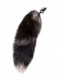 Серебристая металлическая анальная втулка с хвостом чернобурой лисы - размер S - ToyFa - купить с доставкой в Серпухове