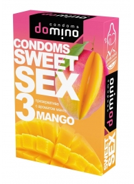 Презервативы для орального секса DOMINO Sweet Sex с ароматом манго - 3 шт. - Domino - купить с доставкой в Серпухове