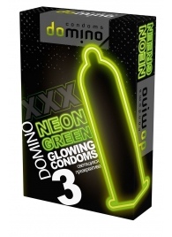 Презервативы DOMINO Neon Green со светящимся в темноте кончиком - 3 шт. - Domino - купить с доставкой в Серпухове