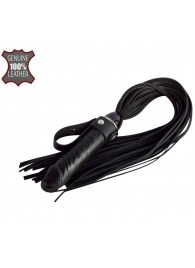 Черная плеть  Ковбой  с ручкой-фаллосом - 55 см. - Sitabella - купить с доставкой в Серпухове