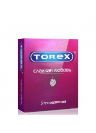 Презервативы Torex  Сладкая любовь  с ароматом клубники - 3 шт. - Torex - купить с доставкой в Серпухове