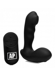 Черный стимулятор простаты Alpha-Pro 7X P-Milker Silicone Prostate Stimulator with Milking Bead - XR Brands - в Серпухове купить с доставкой