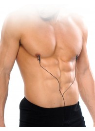 Черные электрические зажимы для сосков Shock Therapy Nipple Clamps - Pipedream - купить с доставкой в Серпухове