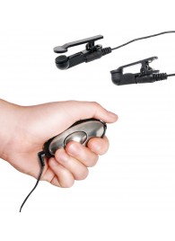 Черные электрические зажимы для сосков Shock Therapy Nipple Clamps - Pipedream - купить с доставкой в Серпухове