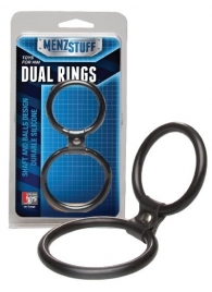 Чёрное двойное эрекционное кольцо Dual Rings Black - Dream Toys - в Серпухове купить с доставкой