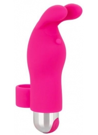 Розовая пулька-насадка на палец Finger Bunny - 8,25 см. - California Exotic Novelties