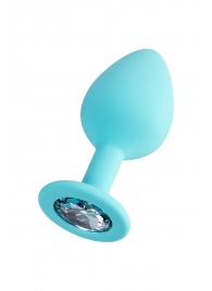 Мятная анальная втулка Brilliant с прозрачным кристаллом - 8 см. - ToyFa - купить с доставкой в Серпухове