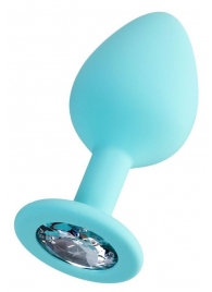 Мятная анальная втулка Brilliant с прозрачным кристаллом - 8 см. - ToyFa - купить с доставкой в Серпухове