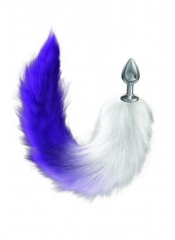 Серебристая анальная пробка с фиолетовым хвостом Galaxy - Lola Games - купить с доставкой в Серпухове