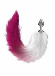 Серебристая анальная пробка с розовым хвостом Starlit - Lola Games - купить с доставкой в Серпухове
