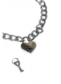 Серебристый ошейник Embrace с ключиком - Lola Games - купить с доставкой в Серпухове