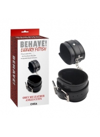 Черные оковы на ноги Obey Me Leather Ankle Cuffs - Chisa - купить с доставкой в Серпухове