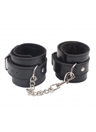 Черные оковы на ноги Obey Me Leather Ankle Cuffs - Chisa - купить с доставкой в Серпухове