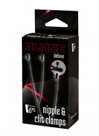 Черные зажимы на соски и клитор на цепочке DELUXE NIPPLE   CLIT CLAMPS - Dream Toys - купить с доставкой в Серпухове