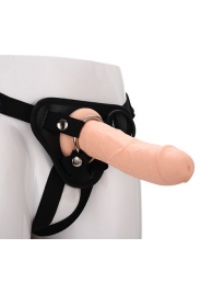 Черные трусики с телесной насадкой STRAP ON REAL DILDO - 21 см. - Dream Toys - купить с доставкой в Серпухове