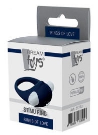 Гладкое синее эрекционное виброкольцо STIMU RING - Dream Toys - в Серпухове купить с доставкой