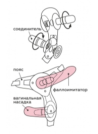 Черный пояс для женщин BEST SELECT с 3 насадками - LOVETOY (А-Полимер) - купить с доставкой в Серпухове