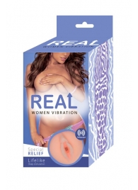 Телесный вибромастурбатор-вагина Real Women Vibration - Real - в Серпухове купить с доставкой